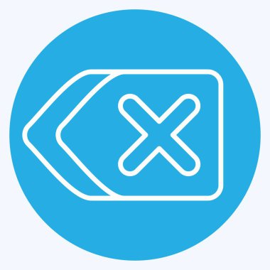 Simge Kaldır. Silme sembolü ile ilgili. Mavi gözlü. Basit tasarım çizimi