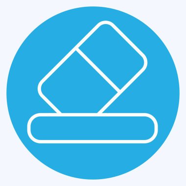 Simge Silme. Silme sembolü ile ilgili. Mavi gözlü. Basit tasarım çizimi