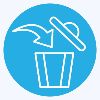 Simge İmha. Silme sembolü ile ilgili. Mavi gözlü. Basit tasarım çizimi