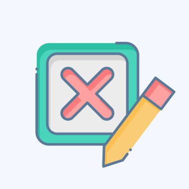 Simge Hatalı. Silme sembolü ile ilgili. Karalama stili. Basit tasarım çizimi