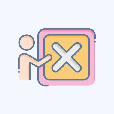 Simge Dağılın. Silme sembolü ile ilgili. Karalama stili. Basit tasarım çizimi