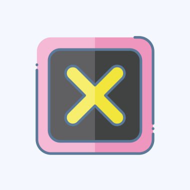 Simge Silme Düğmesi. Silme sembolü ile ilgili. Karalama stili. Basit tasarım çizimi