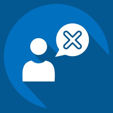 Simge Hatası. Silme sembolü ile ilgili. Uzun gölge tarzı. Basit tasarım çizimi