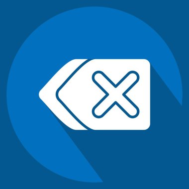 Simge Kaldır. Silme sembolü ile ilgili. Uzun gölge tarzı. Basit tasarım çizimi