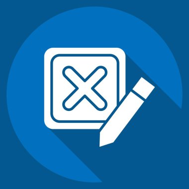 Simge Hatalı. Silme sembolü ile ilgili. Uzun gölge tarzı. Basit tasarım çizimi