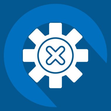 Simge Hatası. Silme sembolü ile ilgili. Uzun gölge tarzı. Basit tasarım çizimi