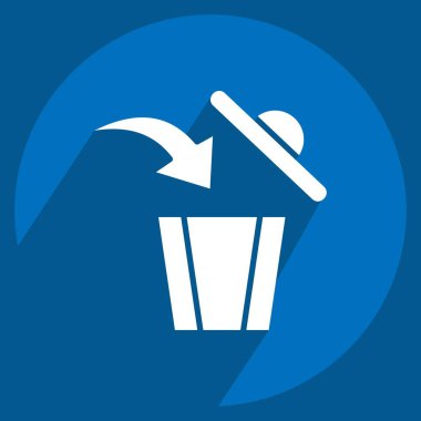 Simge İmha. Silme sembolü ile ilgili. Uzun gölge tarzı. Basit tasarım çizimi