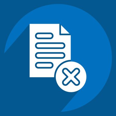 Simgeyi yok et. Silme sembolü ile ilgili. Uzun gölge tarzı. Basit tasarım çizimi