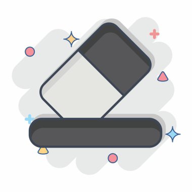 Simge Silme. Silme sembolü ile ilgili. Çizgi roman. Basit tasarım çizimi