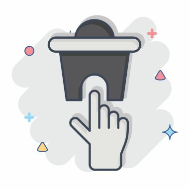 Silme sembolü ile ilgili 2. Simgeyi Sil. Çizgi roman. Basit tasarım çizimi