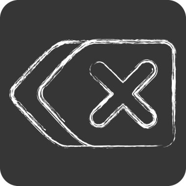 Simge Kaldır. Silme sembolü ile ilgili. Tebeşir stili. Basit tasarım çizimi