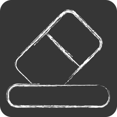 Simge Silme. Silme sembolü ile ilgili. Tebeşir stili. Basit tasarım çizimi