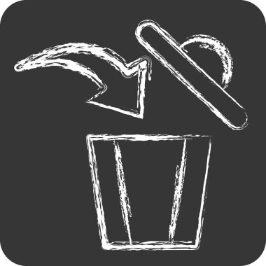 Simge İmha. Silme sembolü ile ilgili. Tebeşir stili. Basit tasarım çizimi