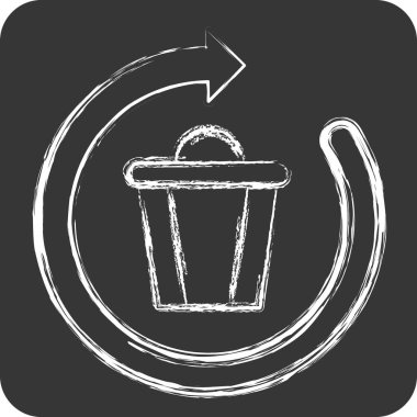 Simge siliniyor. Silme sembolü ile ilgili. Tebeşir stili. Basit tasarım çizimi