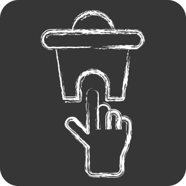 Silme sembolü ile ilgili 2. Simgeyi Sil. Tebeşir stili. Basit tasarım çizimi