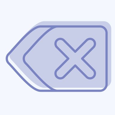 Simge Kaldır. Silme sembolü ile ilgili. İki ton stili. Basit tasarım çizimi