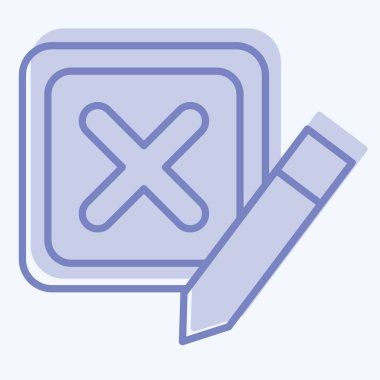 Simge Hatalı. Silme sembolü ile ilgili. İki ton stili. Basit tasarım çizimi