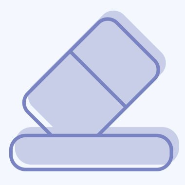 Simge Silme. Silme sembolü ile ilgili. İki ton stili. Basit tasarım çizimi