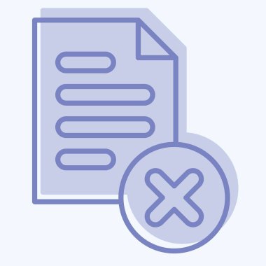 Simgeyi yok et. Silme sembolü ile ilgili. İki ton stili. Basit tasarım çizimi