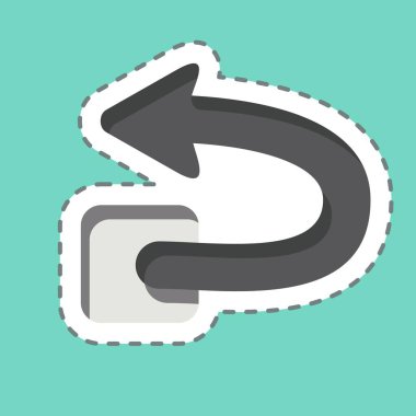 Etiket şeridi Geri Al 'ı kesti. Silme sembolü ile ilgili. Basit tasarım çizimi