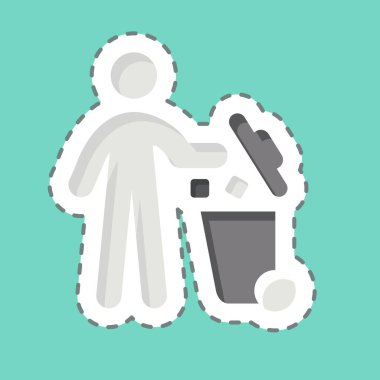 Çıkartma çizgisi kesildi. Fırlat. Silme sembolü ile ilgili. Basit tasarım çizimi