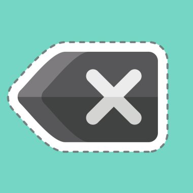 Çıkartma çizgisi kes. Kaldır. Silme sembolü ile ilgili. Basit tasarım çizimi