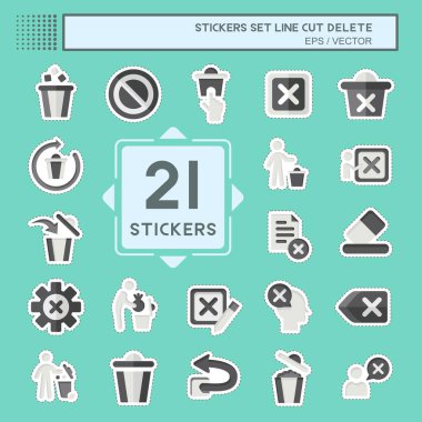 Çıkartma çizgisi kesimi. Sil. Silme Düğmesi sembolü ile ilgili. Basit tasarım çizimi