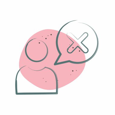 Simge Hatası. Silme sembolü ile ilgili. Renkli Leke Biçimi. Basit tasarım çizimi