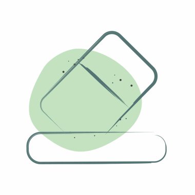 Simge Silme. Silme sembolü ile ilgili. Renkli Leke Biçimi. Basit tasarım çizimi