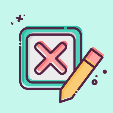 Simge Hatalı. Silme sembolü ile ilgili. MBE tarzı. Basit tasarım çizimi