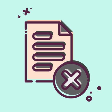 Simgeyi yok et. Silme sembolü ile ilgili. MBE tarzı. Basit tasarım çizimi