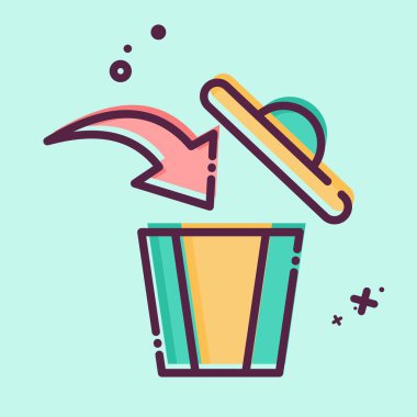 Simge İmha. Silme sembolü ile ilgili. MBE tarzı. Basit tasarım çizimi