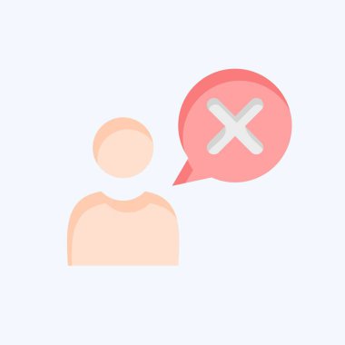 Simge Hatası. Silme sembolü ile ilgili. Düz stil. Basit tasarım çizimi