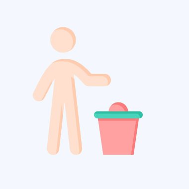 Simge Diskartı. Silme sembolü ile ilgili. Düz stil. Basit tasarım çizimi