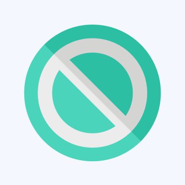 Simge İptal. Silme sembolü ile ilgili. Düz stil. Basit tasarım çizimi