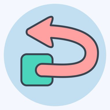 Simge Geri Al. Silme sembolü ile ilgili. renk arkadaşı stili. Basit tasarım çizimi