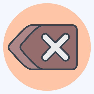 Simge Kaldır. Silme sembolü ile ilgili. renk arkadaşı stili. Basit tasarım çizimi