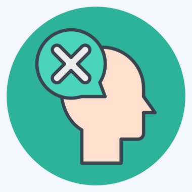 Simge Reddediyor. Silme sembolü ile ilgili. renk arkadaşı stili. Basit tasarım çizimi