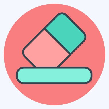 Simge Silme. Silme sembolü ile ilgili. renk arkadaşı stili. Basit tasarım çizimi