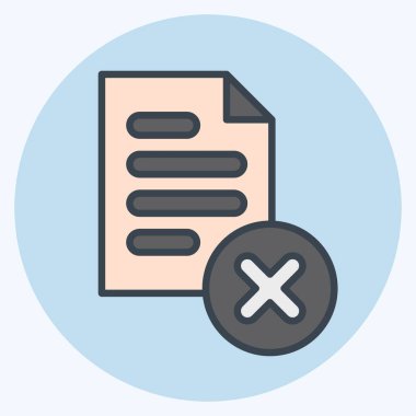 Simgeyi yok et. Silme sembolü ile ilgili. renk arkadaşı stili. Basit tasarım çizimi