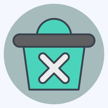 Simge Sil. Silme sembolü ile ilgili. renk arkadaşı stili. Basit tasarım çizimi