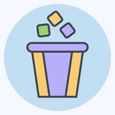 Simge kutusu. Silme sembolü ile ilgili. renk arkadaşı stili. Basit tasarım çizimi