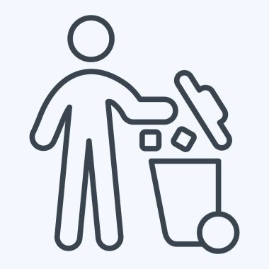 Simge Fırlatma. Silme sembolü ile ilgili. Sıra tarzı. Basit tasarım çizimi