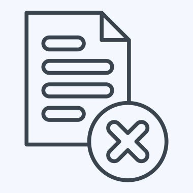 Simgeyi yok et. Silme sembolü ile ilgili. Sıra tarzı. Basit tasarım çizimi