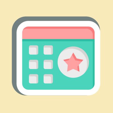 Çıkartma Amerika Anma Günü. Amerika sembolüyle ilgili. Basit tasarım çizimi