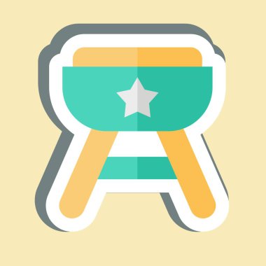 Etiketli Amerikan yemeği. Amerika sembolüyle ilgili. Basit tasarım çizimi