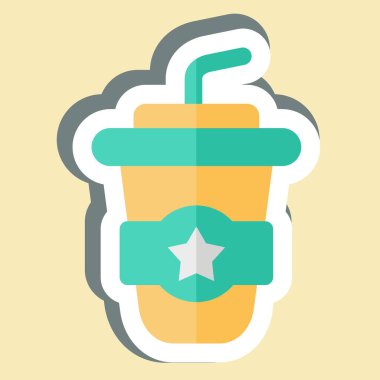 Etiketli Amerikan içkisi. Amerika sembolüyle ilgili. Basit tasarım çizimi