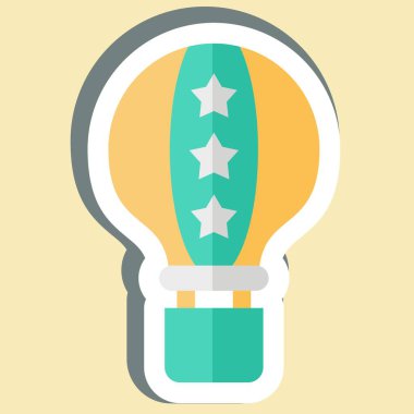 Etiketli Amerikan Hava Balonu. Amerika sembolüyle ilgili. Basit tasarım çizimi