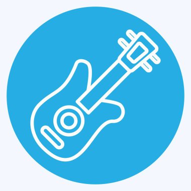 Simge Gitarı. Amerika sembolüyle ilgili. Mavi gözlü. Basit tasarım çizimi