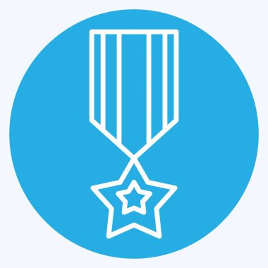 Icon America Millitary Rozeti. Amerika sembolüyle ilgili. Mavi gözlü. Basit tasarım çizimi